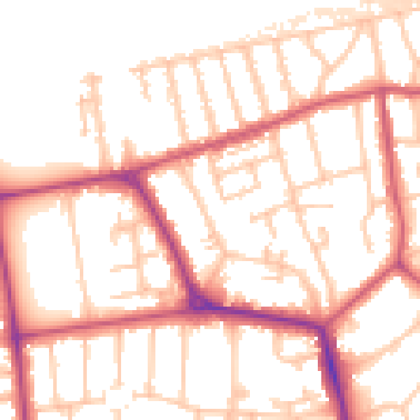Daytime road noise heatmap for W5 1BU