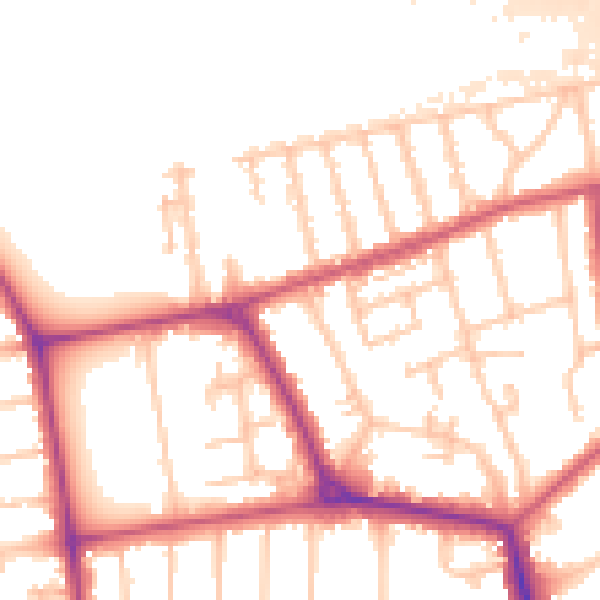 Daytime road noise heatmap for W5 1BZ
