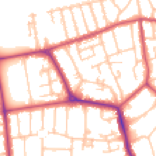 Daytime road noise heatmap for W5 1DB