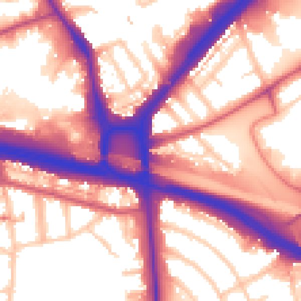 Daytime road noise heatmap for W5 1EF