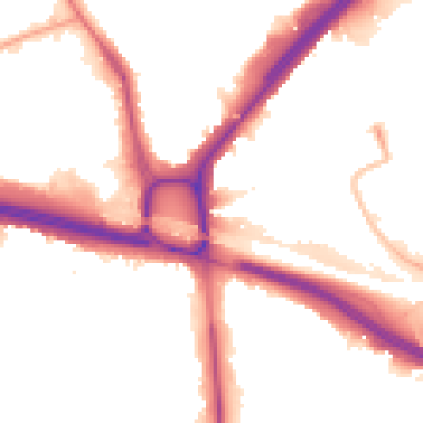 Night-time road noise heatmap for W5 1EF