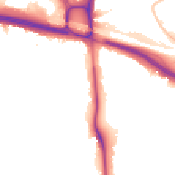 Night-time road noise heatmap for W5 1EP