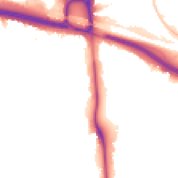 Night-time road noise heatmap for W5 1EW