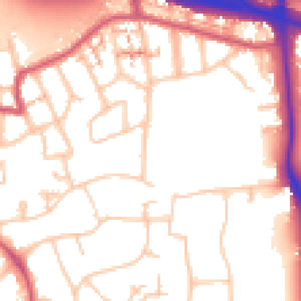 Daytime road noise heatmap for W5 1JZ
