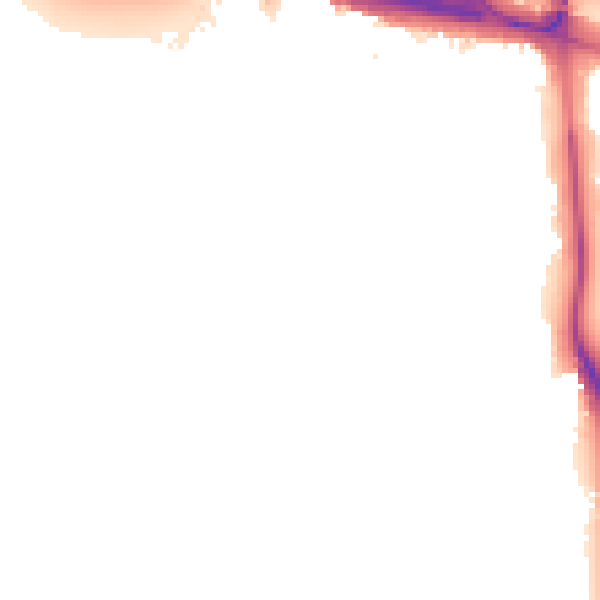Night-time road noise heatmap for W5 1JZ