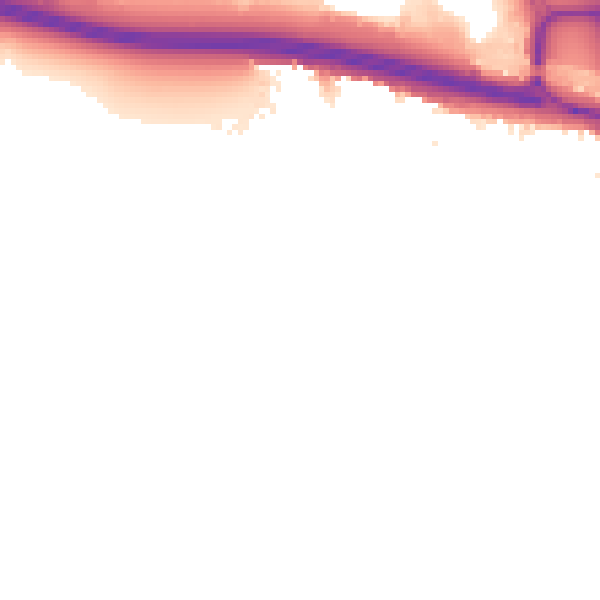 Night-time road noise heatmap for W5 1LA