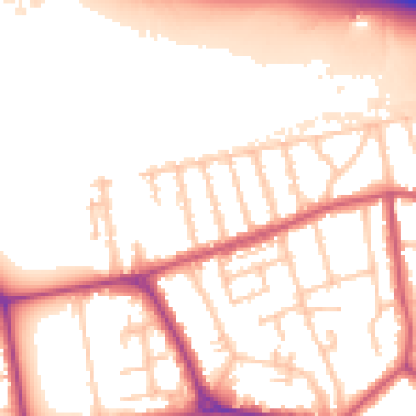 Daytime road noise heatmap for W5 1NA