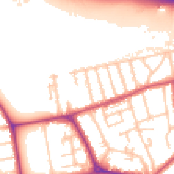Daytime road noise heatmap for W5 1NE