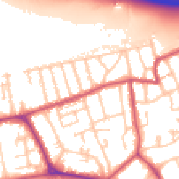 Daytime road noise heatmap for W5 1QP