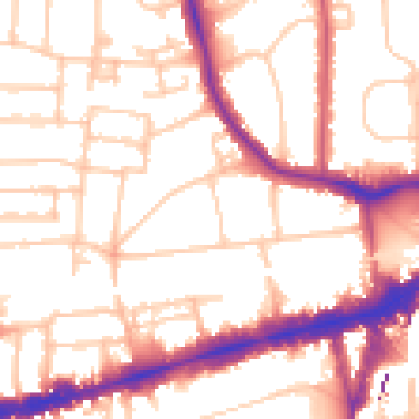 Daytime road noise heatmap for W5 2AN