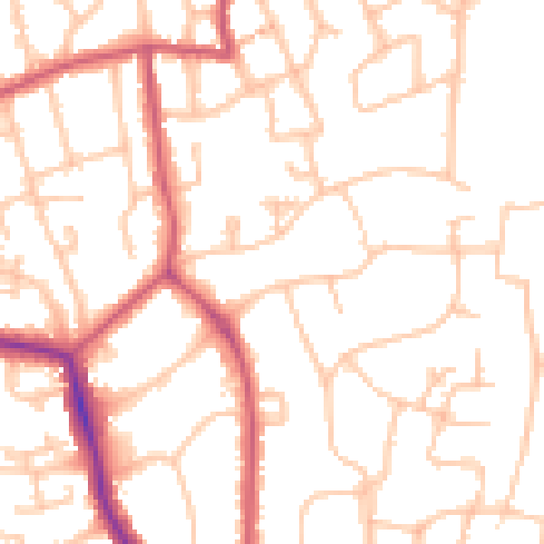 Daytime road noise heatmap for W5 2QH