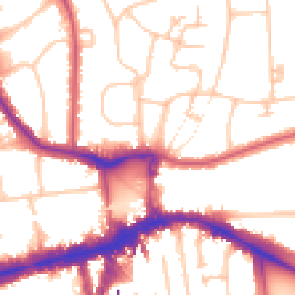 Daytime road noise heatmap for W5 2RX