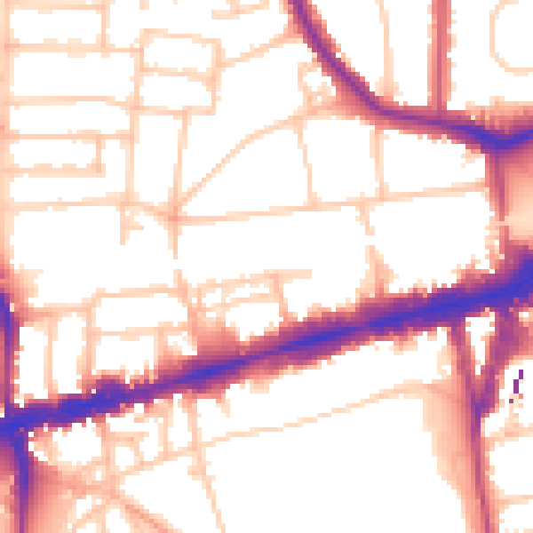 Daytime road noise heatmap for W5 2SY