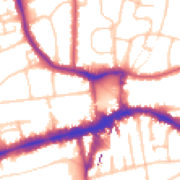 Daytime road noise heatmap for W5 2UU
