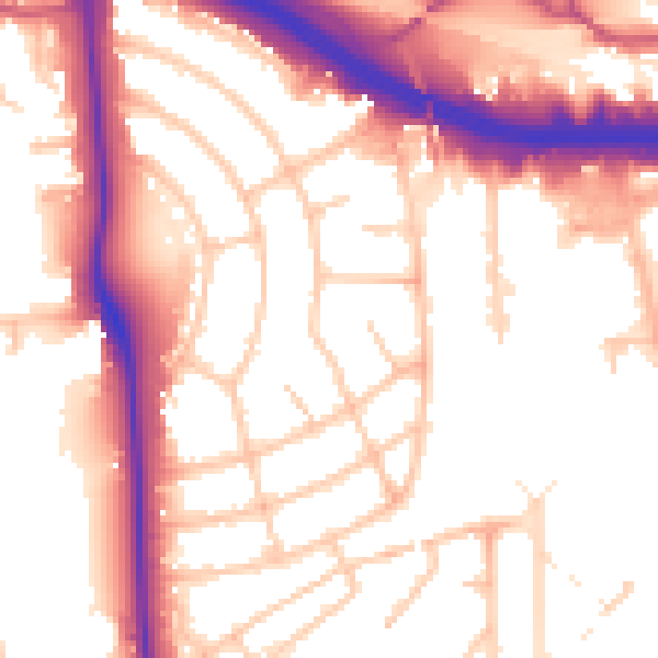 Daytime road noise heatmap for W5 3ED