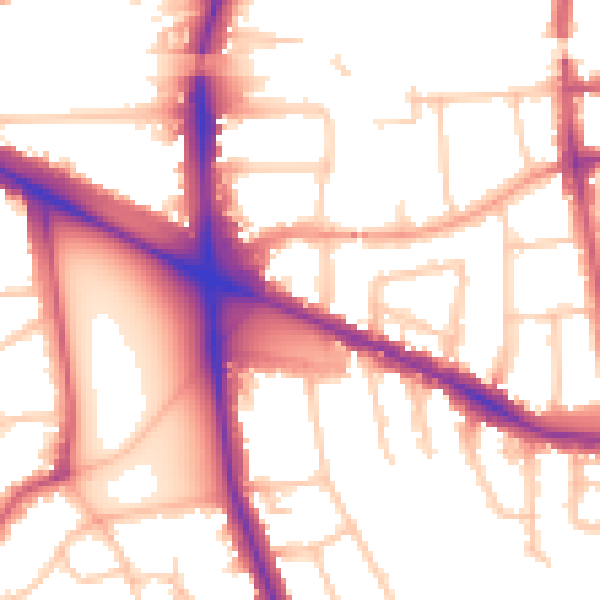 Daytime road noise heatmap for W5 3HQ