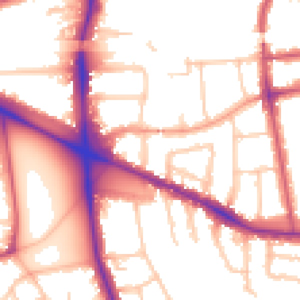 Daytime road noise heatmap for W5 3LJ