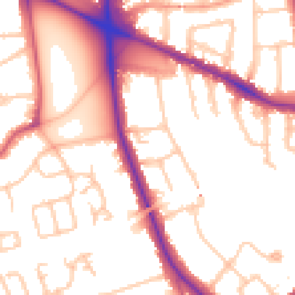 Daytime road noise heatmap for W5 3PY