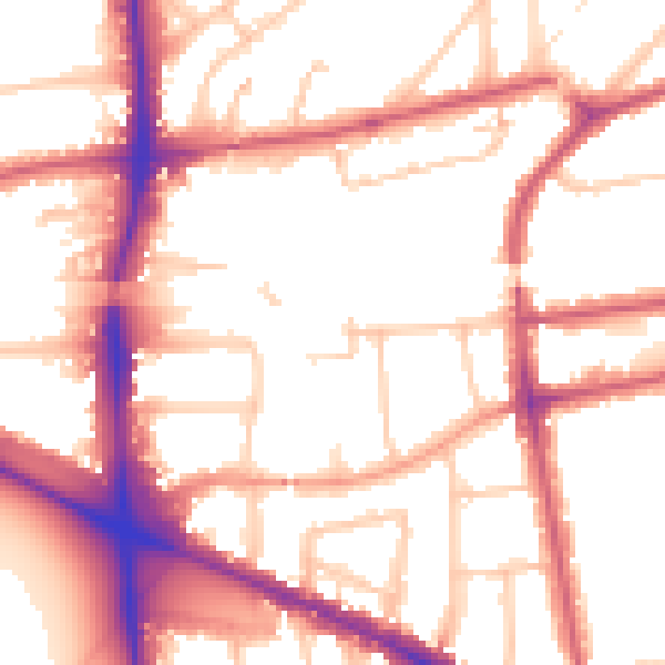 Daytime road noise heatmap for W5 3SE