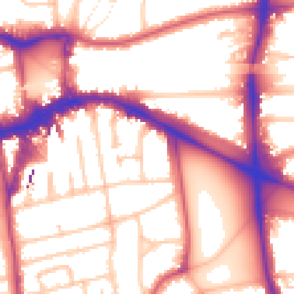 Daytime road noise heatmap for W5 3TU