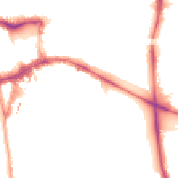 Night-time road noise heatmap for W5 3TU