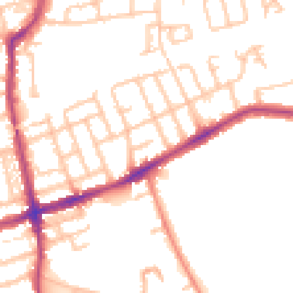 Daytime road noise heatmap for W5 4AE
