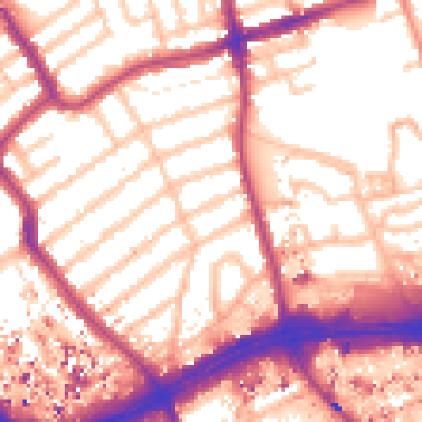 Daytime road noise heatmap for W5 4BD