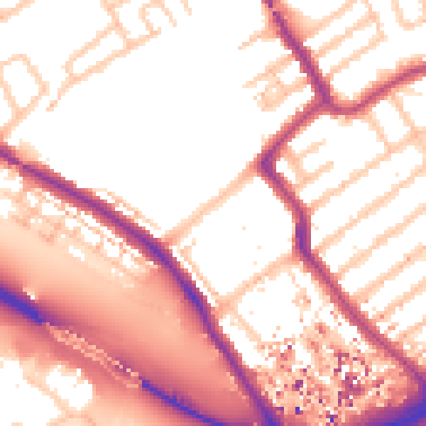Daytime road noise heatmap for W5 4DR