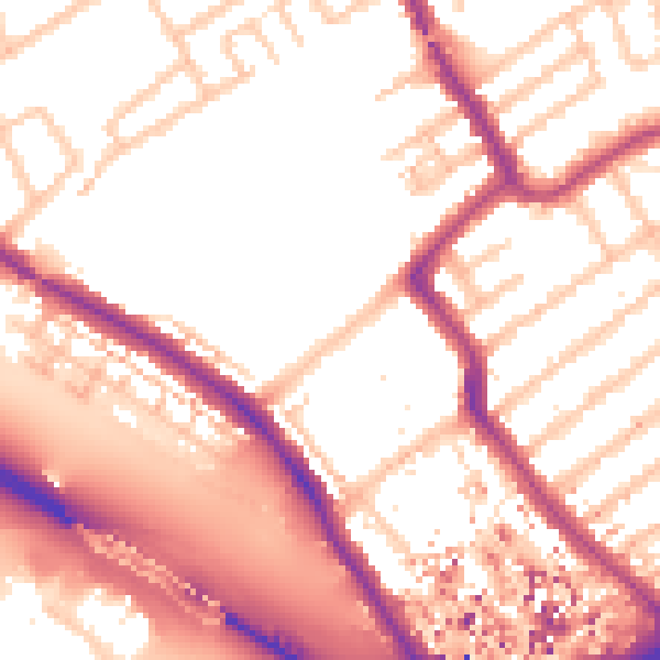 Daytime road noise heatmap for W5 4DS