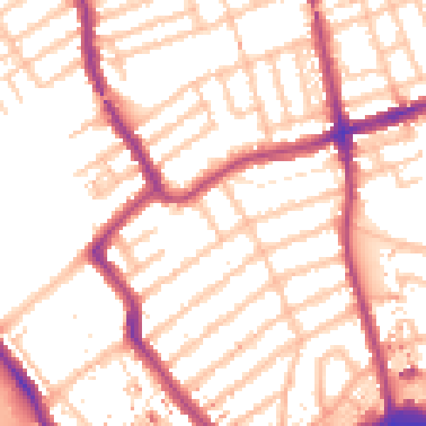 Daytime road noise heatmap for W5 4ES