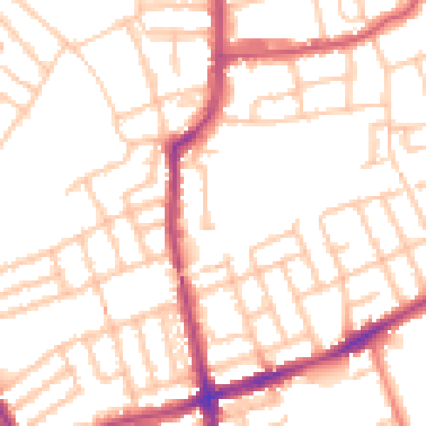 Daytime road noise heatmap for W5 4HJ