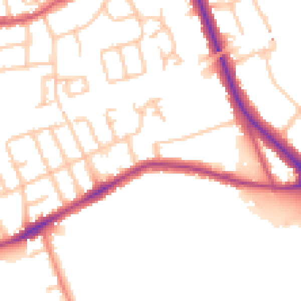 Daytime road noise heatmap for W5 4LN