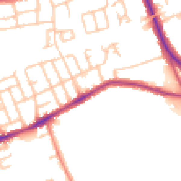 Daytime road noise heatmap for W5 4NE