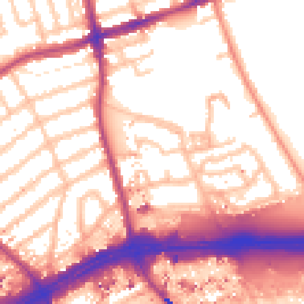 Daytime road noise heatmap for W5 4RE