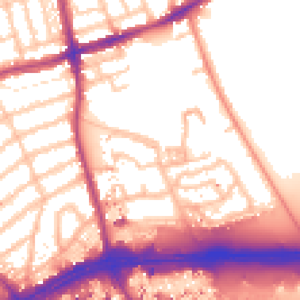 Daytime road noise heatmap for W5 4RF