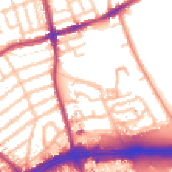Daytime road noise heatmap for W5 4RG