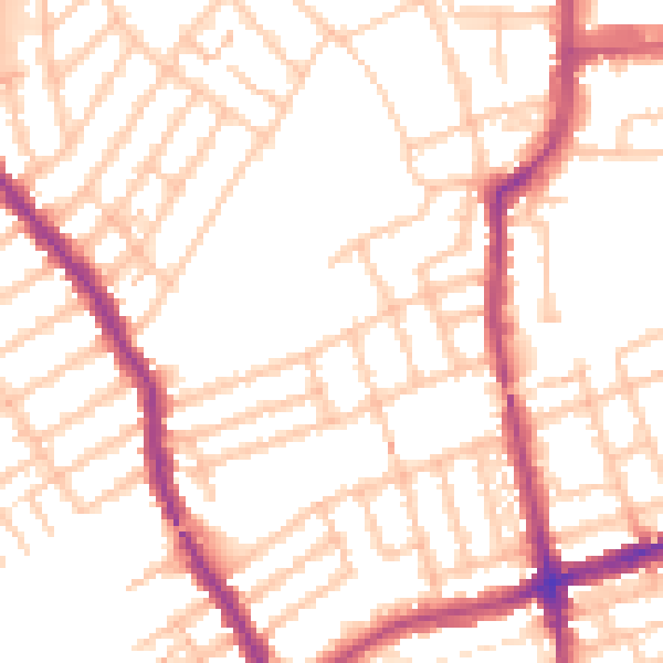 Daytime road noise heatmap for W5 4TH