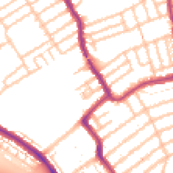 Daytime road noise heatmap for W5 4UL