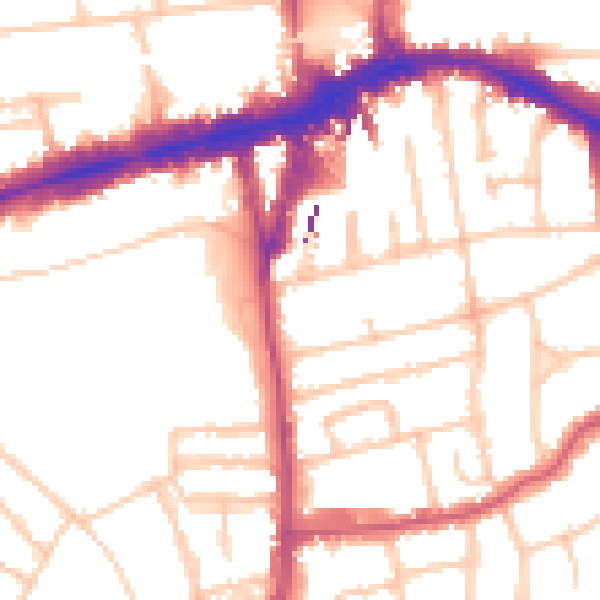 Daytime road noise heatmap for W5 5BD