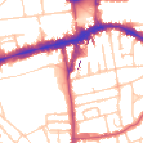 Daytime road noise heatmap for W5 5DA