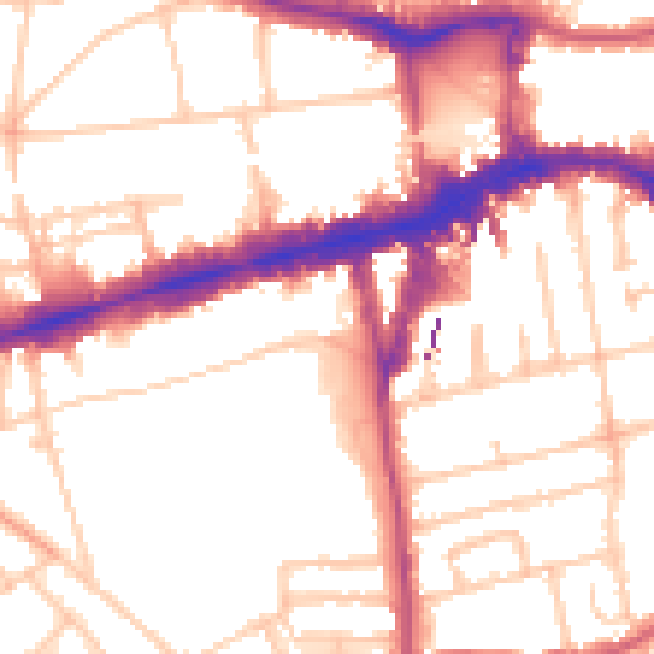 Daytime road noise heatmap for W5 5EF