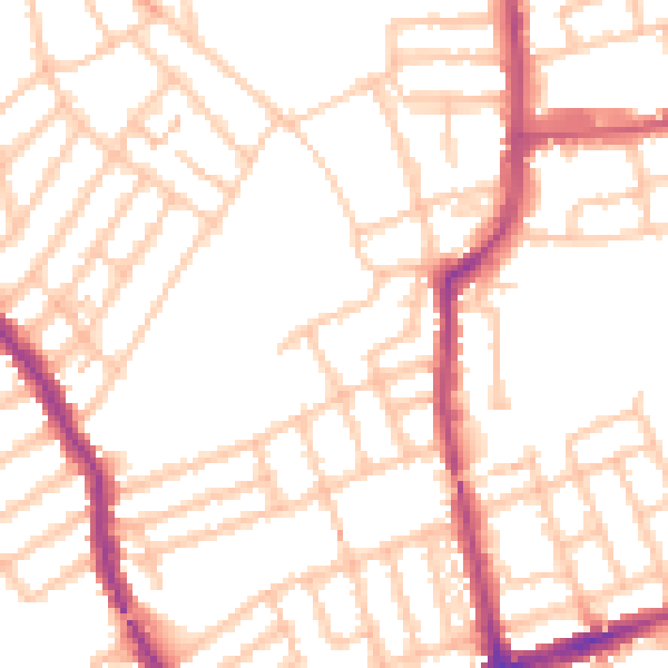 Daytime road noise heatmap for W5 5HF