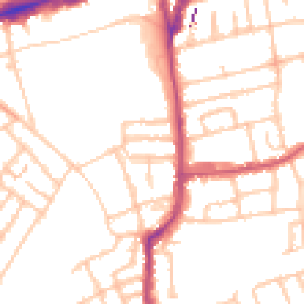Daytime road noise heatmap for W5 5HX