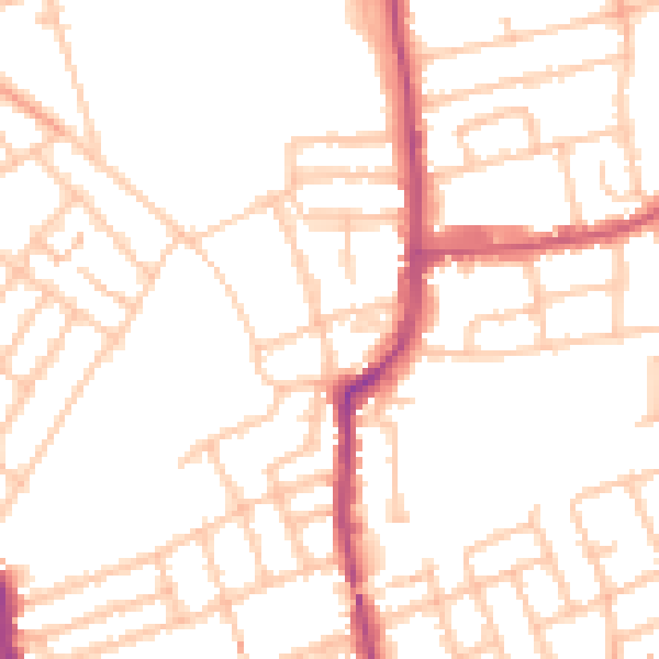 Daytime road noise heatmap for W5 5JE