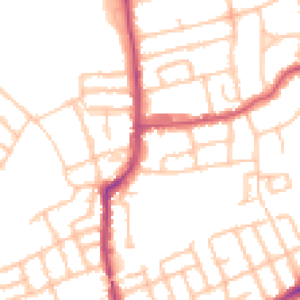 Daytime road noise heatmap for W5 5RG