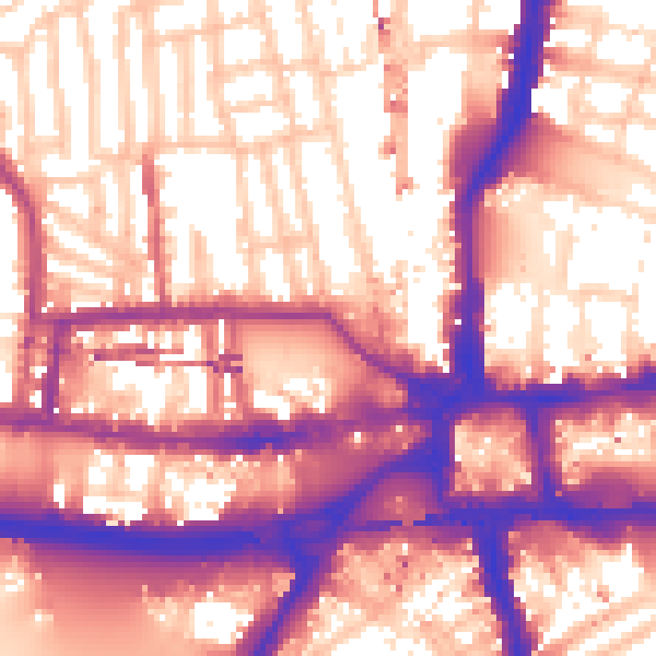 Daytime road noise heatmap for W6 0BZ