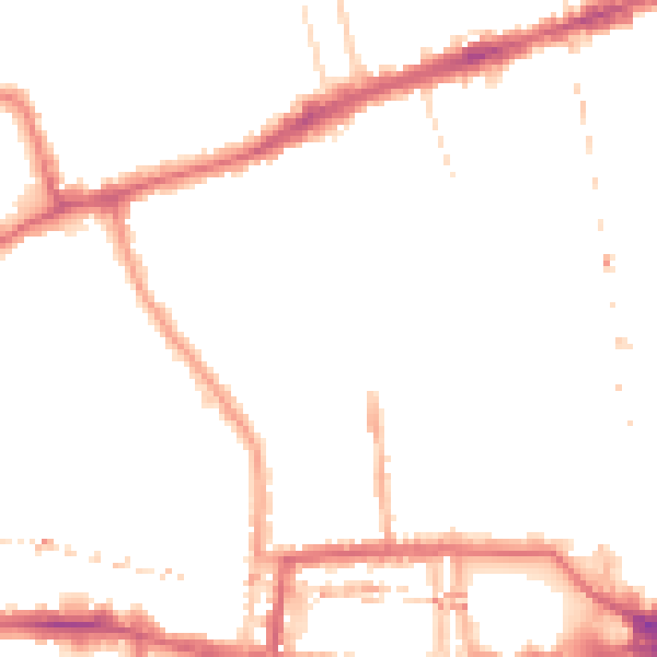 Night-time road noise heatmap for W6 0DP