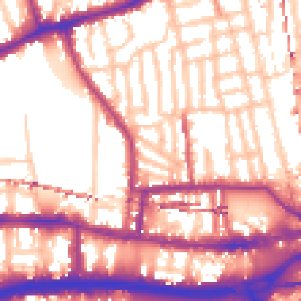 Daytime road noise heatmap for W6 0HX