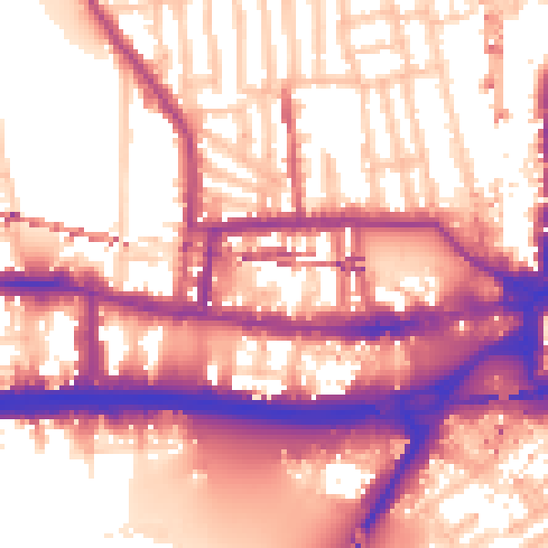 Daytime road noise heatmap for W6 0JQ