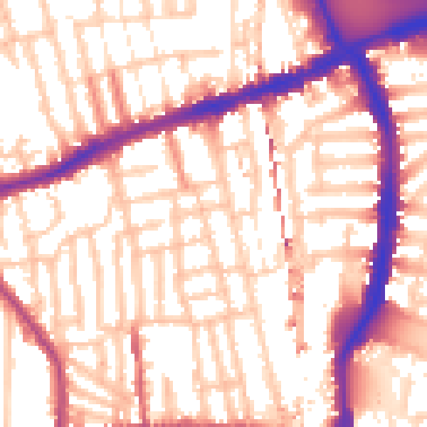 Daytime road noise heatmap for W6 0NR